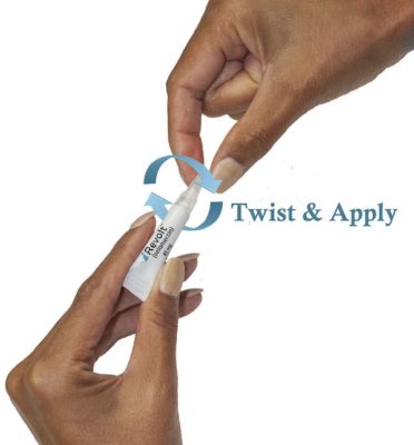 Hands showing how to twist open the Revolve product cap